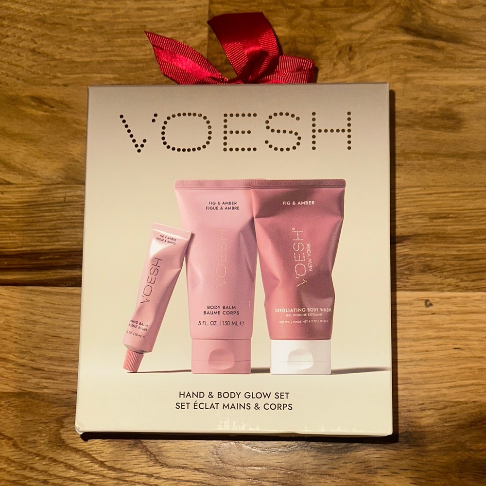Voesh Vegan Fig & Amber Hand & Body Glow Set NEW
